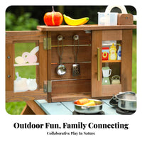 With Sink Children's Outdoor Kitchen Table Stove Burner Areas Picnic Table Play Kitchen
