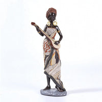 Ethnic-Inspired African Woman Figurine Decorative Black Woman Statue Patterned African Women Figurine Modern for Art Collectors, Entryway, Tabletop