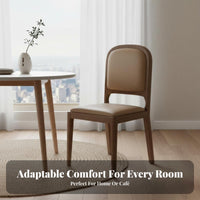 Nordic Design Upholstered Backrest Chair Minimalist Design Upholstered Wood Frame Chair Long-Lasting Construction Dining Seat Easy to Clean for Restaurant Owners, Interior Designers, Homeowners, Cafe, Living Room, Kitchen