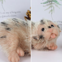 Dog Figurine with Fuzzy Compact Dog Figurine Cute Toy for Desk
