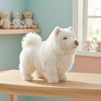 Samoyed Stuffed Toy Lifelike Samoyed Stuffed Animal Stuffed Dog Cuddly Dog Stuffed Animal Huggable for Collectors, Photography