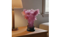 Luxury Design Lily Flower Glass Vase Handmade Colored Glaze Art Vase Vibrant Colors Sculptural Flower Holder Centerpiece for Interior Designers, Housewarming Gift, Living Room Decor