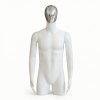 Male Mannequin with Arms Half-Body Mannequin Realistic Display Form for Retailers, Boutiques