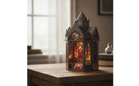 Miniature Library Kit Lighted Bookshelf Insert Whimsical Decor for Hobbyists, Adults