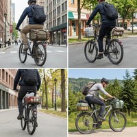 Rear Rack with Guard Bar Heavy Duty Cycle Rear Rack Bike Luggage Carrier Sturdy Aluminum Alloy Reinforced for Tourists