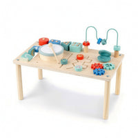 Wooden Activity Table with Bead Maze Educational Child-Centered Activity Table Developmental Interactive for Toddlers, Playroom
