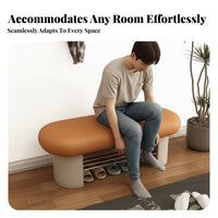 Minimalist Design Upholstered Shoe Rack Bench Cushioned Seat Padded Shoe Rack Bench Multi-Functional Entryway Stool Easy Assembly for Apartment Dwellers, Homeowners, Families, Bedroom, Living Room, Hallway, Closet