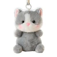 Soft Toy Cat Keychain Cuddly Cat Keychain with Hanging Cord Lightweight Premium for Students, Backpack, Handbag