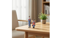 2 Pieces Mother and Daughter Figures Painted Outing Figure Model Collectible Miniature for Collectors, Hobbyists, Cabinet Displays