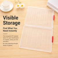 A4 Filing Box, Document Organiser Storage Box, Clear Synthetic Material for Office Workers & Students