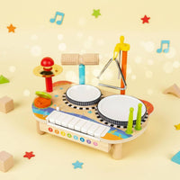 Wooden Drum keyboard Toy Rhythm Learning Kids Drum Kit Sound Recognition Multifunction Musical Toy for Preschool