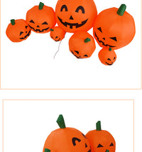 Halloween Pumpkin Inflatable 2.3m with 7 Pumpkins and Ghost Decoration, EU Plug