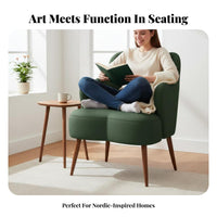 Wabi-Sabi Design Heartrear Armchair Vintage Inspired Accent Chair Comfortable Seating Lounge Seat Thick Cushioning for Readers, Homeowners, Office Workers, Bay opening, Bedroom, perusing alcove, Living Room