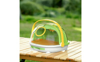 Pet Travel Cage with Transparent Cover Lightweight Dome Pet Carrier with Handle Kennel Sturdy Multifunction for Small Pets