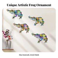 Metal Frog Wall Decor Iron Frog Sculpture Bright Dwelling Decoration for Gardener Porch