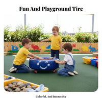 Made from Real Tires Kids Tire Car Colorful Design Net Seat Tire Push-Along Long-Lasting Rubber Material Foot-Powered Balance Toy Easy to Clean for Preschoolers, Toddlers, Teachers, Kindergarten, Daycare Centers, Playground, Backyard