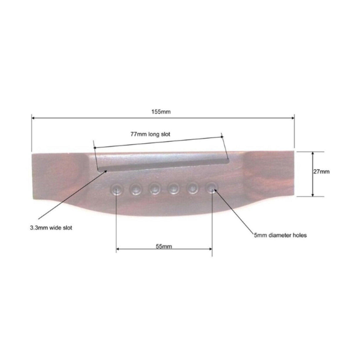 Vintage Design Classical Guitar Bridge Lightweight Rosewood Guitar Bridge for Luthiers