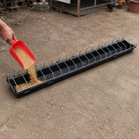 Rectangular Chicken Feeder, Galvanised Steel Poultry Trough, Dry Wet Duck & Pigeon Feed Station for Backyard Keepers