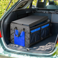 Car Trunk Organizer with Lid Rigid Car Trunk Organizer Foldable Storage Box Compact Collapsible Cargo Bin Non-Slip for Travelers