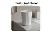 Round Striped Waste Bin Stylish Design Lidless Trash Can Easy to Clean Round Trash Can for Homeowners, Students, Washroom, Living Room, Under Desk