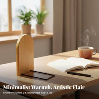 2 Pieces Bamboo Bookend Material Wooden Book Stopper Decorative Wooden Book Holder for Students, Librarians, Study Room, Library, Bookshelf