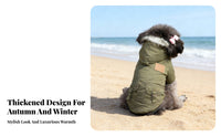 Snap Button Closure Thickened Cotton Dog Coat With Pockets Dog Winter Coat for Young Dogs, Cats, Cold Weather, Daily Wear, Snowy Days