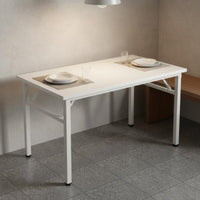 Multifunctional Folding Computer Desk Stable Structure Folding Desk Wide Tabletop Collapsible Computer Table Easy to Clean for Students