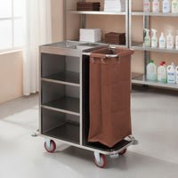 Hotel Cleaning Cart Commercial Utility Cart with Bag Heavy Duty for Housekeepers