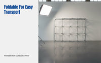 Aluminum Alloy Mesh Display Stand, Foldable Poster Frame, Windproof Outdoor Backdrop, Personalized Event Wall