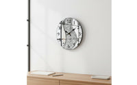 Luxury Design Decorative Art Clock Non-Ticking Silver Glitter Wall Clock Quartz Movement Easy to Hang for Living Room, Bedroom, Office
