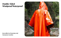 Poncho Heat Retention Thermal Emergency Raincoat Multifunctional Aluminized Film Poncho for Campers, Hikers, Camping, Outdoor
