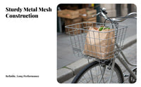 Rust-Resistant Electric Bike Basket Easy Installation Rectangular Wire Bike Basket Heavy Duty for Grocery Runs