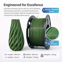 PETG Filament 1.75mm for Printer, High Toughness 1kg Spool, Dimensional Accuracy +/- 0.02mm