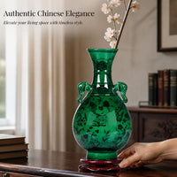 Jingdezhen Ceramic Vase for Living Room Decor, Chinese Style Flower Arrangement Ornament, Light Luxury Blue and White Porcelain