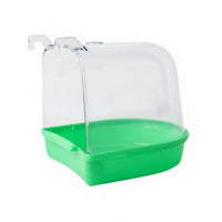 Easy to Clean Bird Enclosure Bath Container Hanging Design Parrot Bath Tray Safe Plastic Pet Accessory for Parrots, Small Birds, Budgies