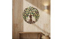 Metal Tree of Existence Wall Art Hollowed-out Design Tree of Existence Wall Decor Lightweight Iron Silhouette Art for Patio