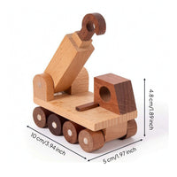 Wooden Construction Vehicle Toy Moving Wheels Wooden Vehicle Toy for Playroom, Classroom