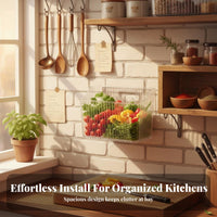 Ginger Garlic Container Easy-Mount Installation Wall Mounted Storage Box Space-Saving Wall Mounted Storage Bin for Renters, Kitchen