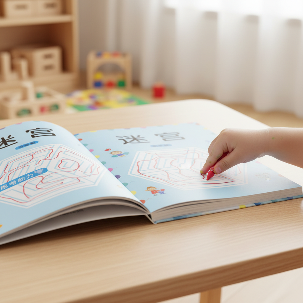 Maze Game Book for Kids, Brain Development, Focus Training, Patience, and Intelligence Enhancement, ADHD Friendly