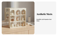 Arch Design 2-Tier Vanity Organizer Space Saving Perfume Display Stand Multi-Purpose Cosmetic Storage Rack Structurally Sound for Home Organizers, Women, Homeowners, Dressing Table, Dresser, Bedroom