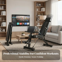 Thick Padded Cushion Adjustable Weight Bench Heavy Duty Incline Decline Flat Bench Stable & Secure Design Fitness Equipment Non-Slip Feet for Home Gym