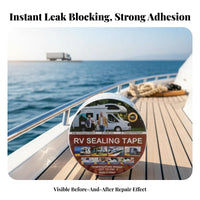 RV Roof Repair Tape High Temperature Tolerance Waterproof Butyl Tape Strong Weatherproof for Boat Owners, Outdoor