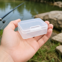 Transparent Tackle Box, Lure Case, Fishing Gear Storage, Plastic, Snap-Open Type