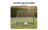 Portable Soccer net Fiberglass Frame Foldable Kids Soccer net Ground Stakes Included for Beginners, Young Children, Park