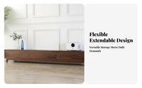 Extendable Walnut TV Console Nordic Design Walnut Entertainment Cabinet Adjustable Length Extendable TV Cabinet for Home Theater Enthusiasts