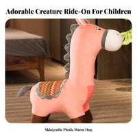 Rideable Donkey-Shaped Seat Creative Decoration Ride-on Toy Soft Exterior creature Stool for Toddlers, Parents, Playroom, Nursery, Kindergarten, Living Room