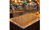 Fine Mesh Stainless Steel Fry Basket Rectangular Deep Fryer Basket Flat Base Kitchen Tool Reinforced Rim