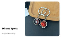 Great Gift Rotating Sports Ball Keychain Miniature Size Rotating Ball Key Loop for Children, Teenagers, Team Gifts, Everyday Carry
