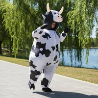 Inflatable Cow Costume Black-and-White Inflate Cow Costume Lightweight