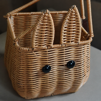 Square Storage Basket, Woven Basket 16x16x17cm, Shelf Baskets with Handles, Small Basket for Shelf, Kitchen, Bathroom, Toys
